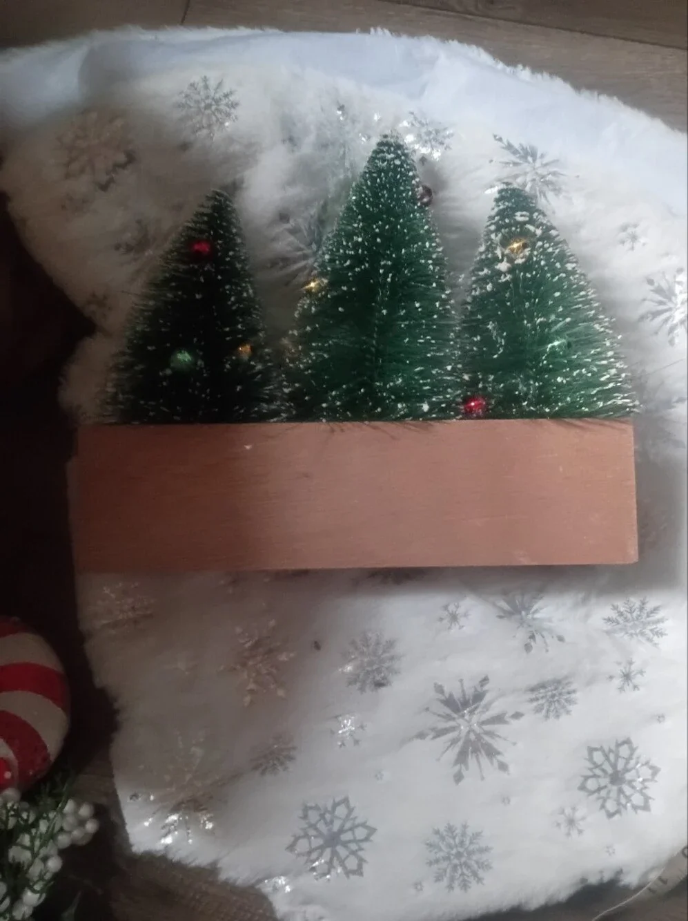 Holiday JOY Decorative Wood Sign in Red and Natural,